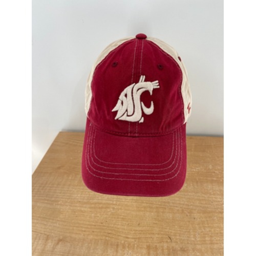 Washington State Cougars Hat Zephyr Adjustable Red‎ Khaki College Logo